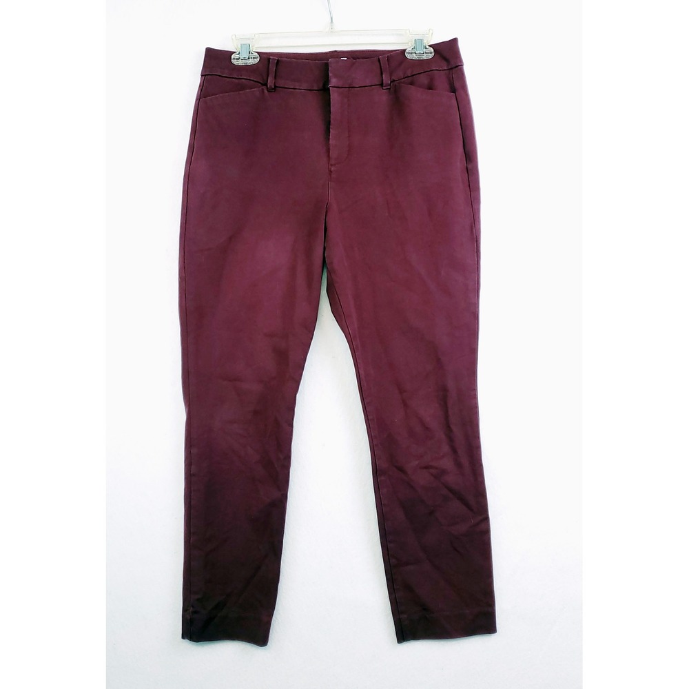 Old Navy Pixie High Rise Secret-Slim Pockets Chino Burgundy Women's Size 6
